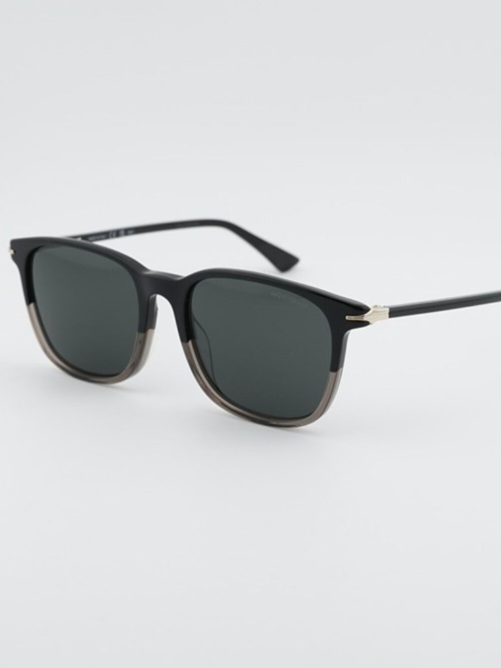 Montblanc MB0338S 003 Sunglasses Black Square Frame, Grey Lenses